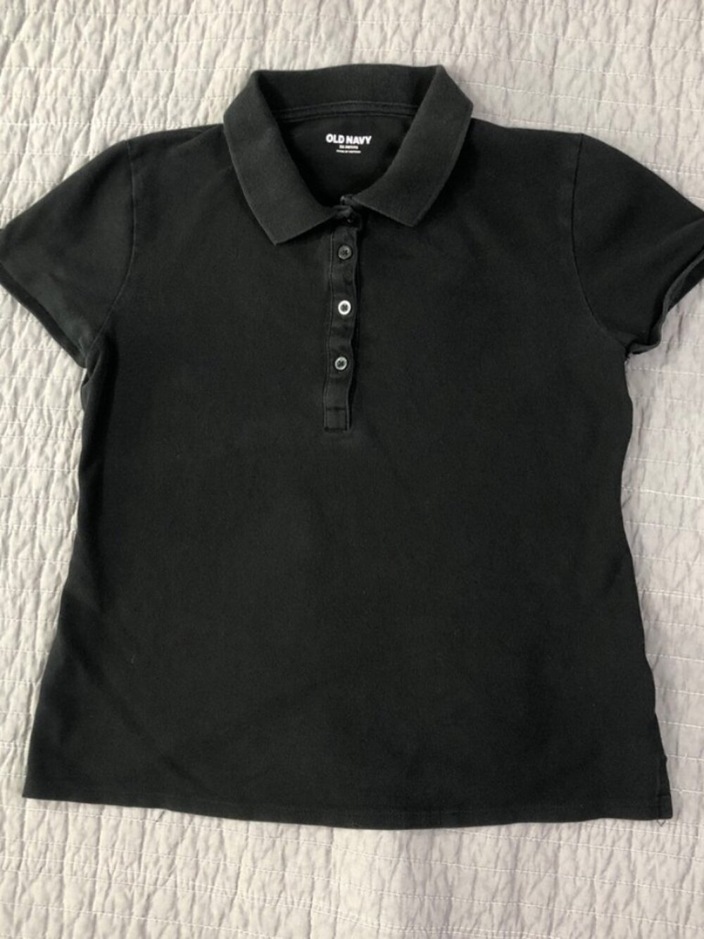 4/$15 Old Navy Polo Shirt Women XS Petite Black Preppy Classic School Uniform